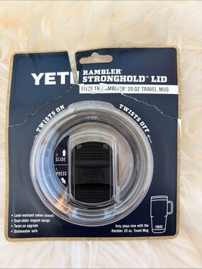 Yeti Rambler Stronghold Lid - Black and Clear for 20 oz